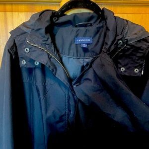 Lands End Black Hooded Jacket